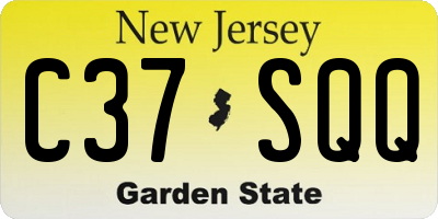 NJ license plate C37SQQ