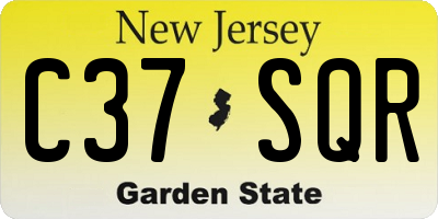 NJ license plate C37SQR