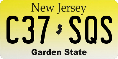 NJ license plate C37SQS