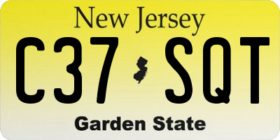 NJ license plate C37SQT