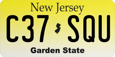 NJ license plate C37SQU