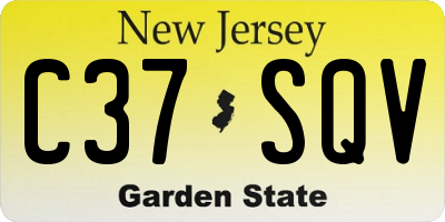 NJ license plate C37SQV