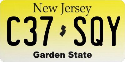 NJ license plate C37SQY