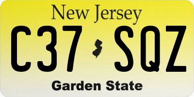 NJ license plate C37SQZ