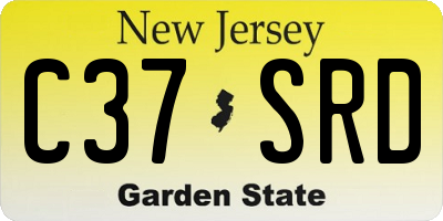 NJ license plate C37SRD