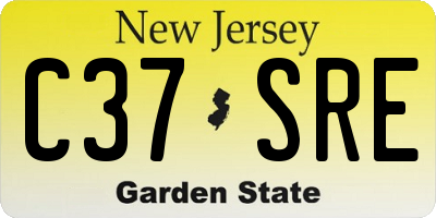 NJ license plate C37SRE