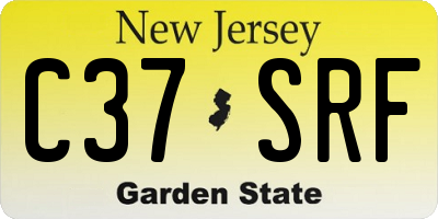 NJ license plate C37SRF
