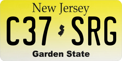 NJ license plate C37SRG