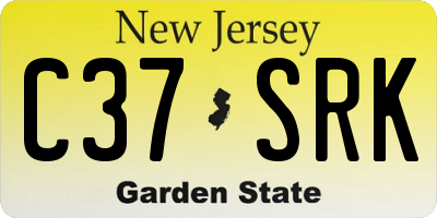 NJ license plate C37SRK