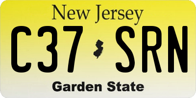 NJ license plate C37SRN