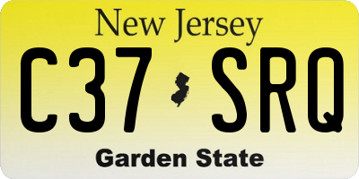 NJ license plate C37SRQ