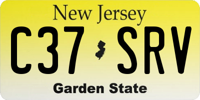 NJ license plate C37SRV