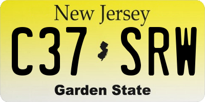 NJ license plate C37SRW