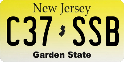 NJ license plate C37SSB