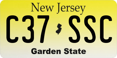 NJ license plate C37SSC