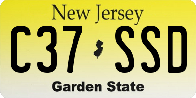 NJ license plate C37SSD