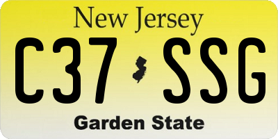 NJ license plate C37SSG
