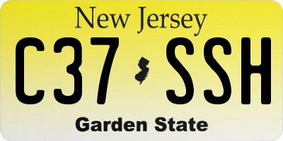 NJ license plate C37SSH