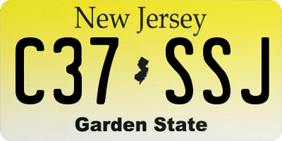 NJ license plate C37SSJ