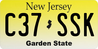 NJ license plate C37SSK