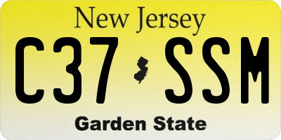 NJ license plate C37SSM