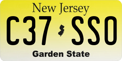 NJ license plate C37SSO