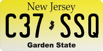 NJ license plate C37SSQ