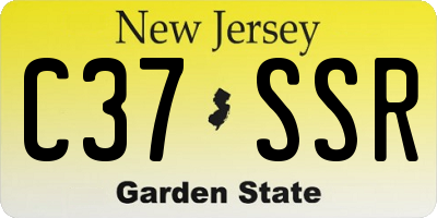 NJ license plate C37SSR