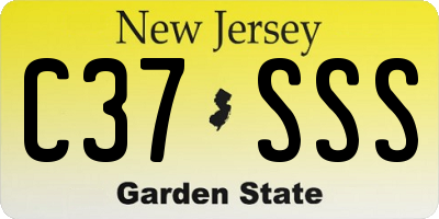NJ license plate C37SSS