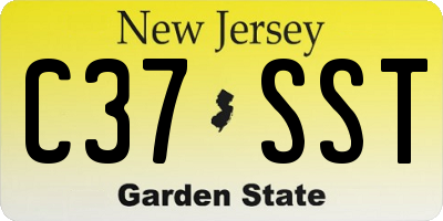 NJ license plate C37SST