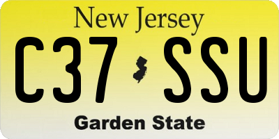NJ license plate C37SSU