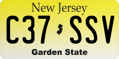NJ license plate C37SSV