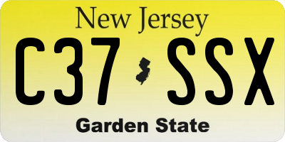 NJ license plate C37SSX