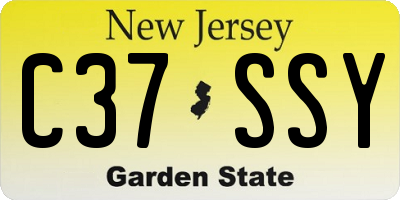 NJ license plate C37SSY