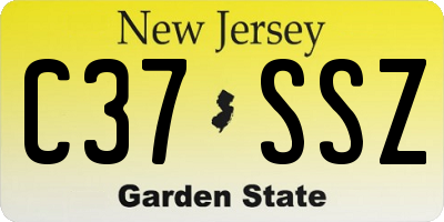NJ license plate C37SSZ