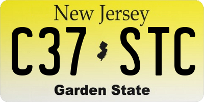 NJ license plate C37STC
