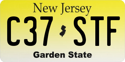 NJ license plate C37STF