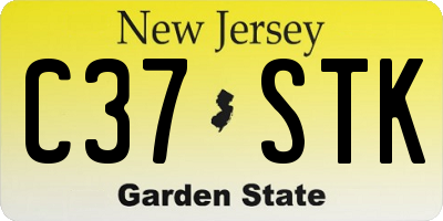 NJ license plate C37STK