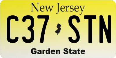 NJ license plate C37STN