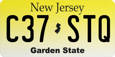NJ license plate C37STQ