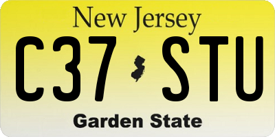 NJ license plate C37STU