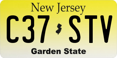 NJ license plate C37STV