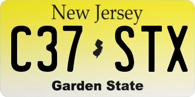 NJ license plate C37STX