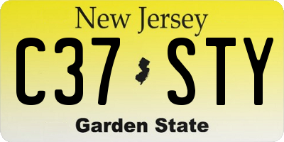 NJ license plate C37STY