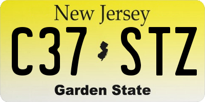 NJ license plate C37STZ