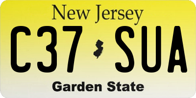NJ license plate C37SUA