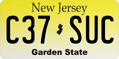 NJ license plate C37SUC