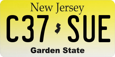 NJ license plate C37SUE