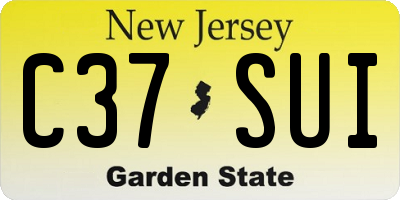 NJ license plate C37SUI