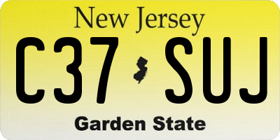 NJ license plate C37SUJ